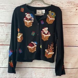 Michael Simon Lite Christmas Cardigan Sweater L